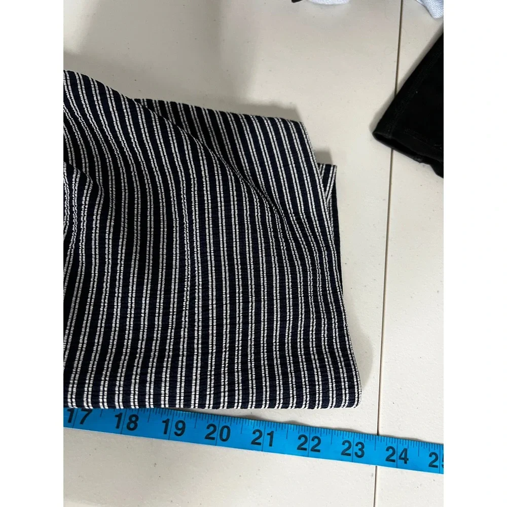 Madewell Texture & Thread Striped Puff Sleeve Square Neck Top Women's Size Small